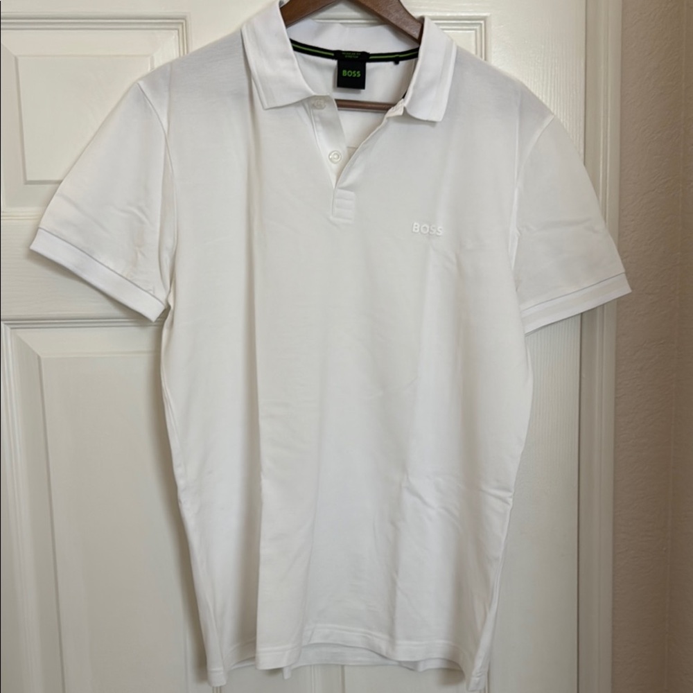 Boss White Polo Shirt Classic Style